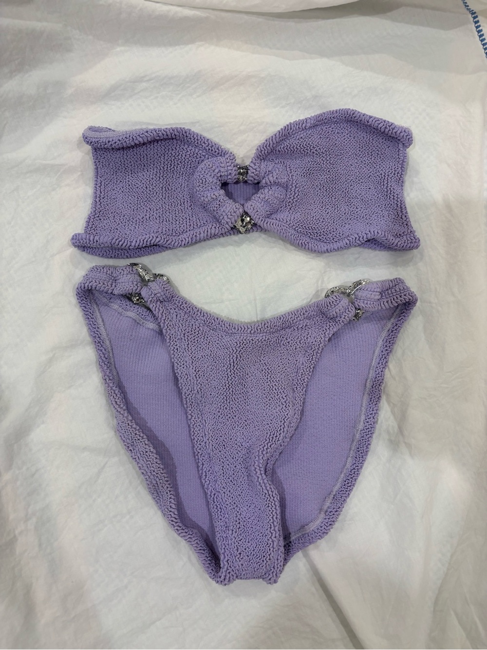 Hunza G Lilac Bandeau Nicole Bikini- Like New